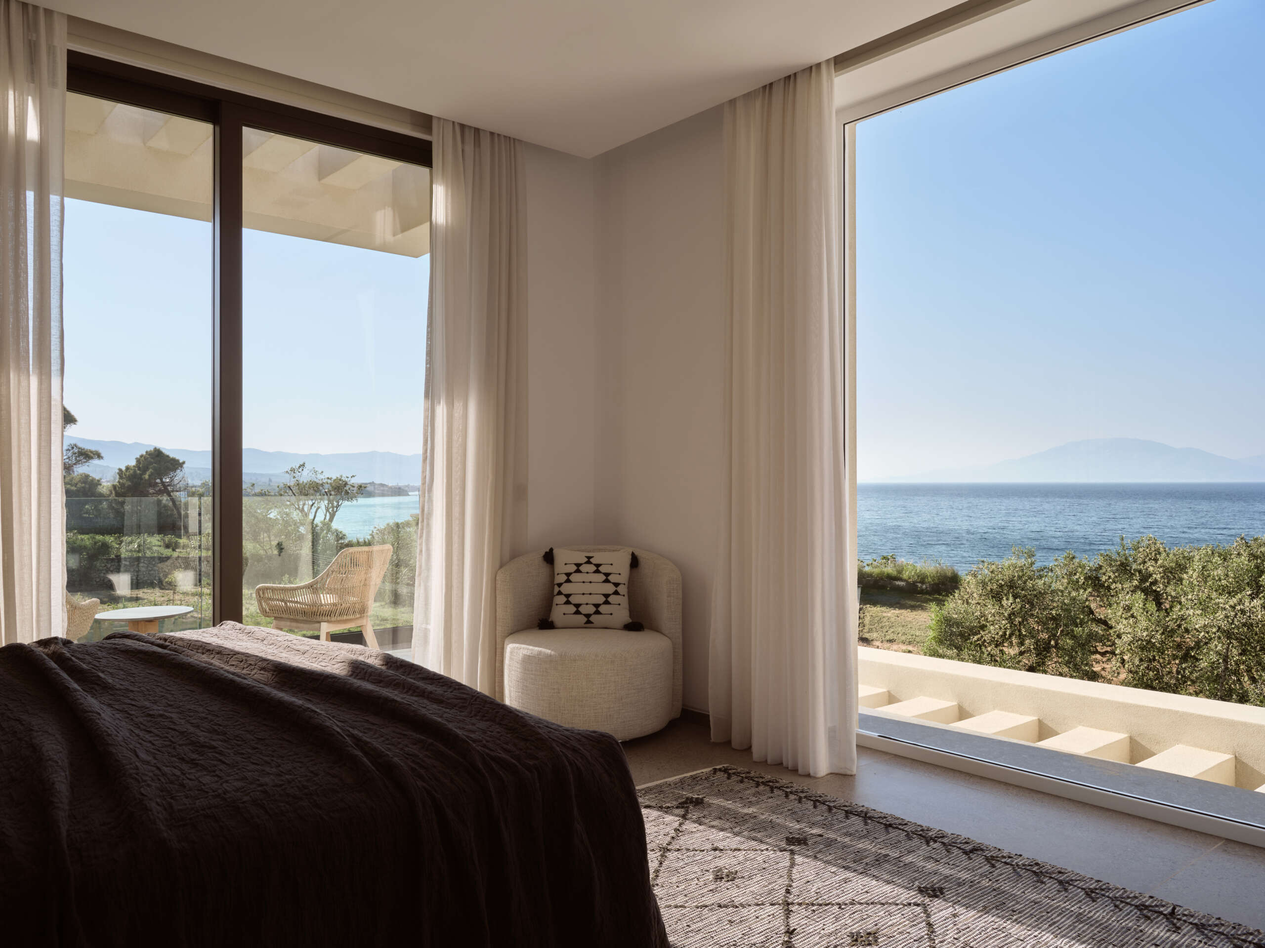 First floor, master bedroom design with endless sea views. First floor, master bedroom design with endless sea views.